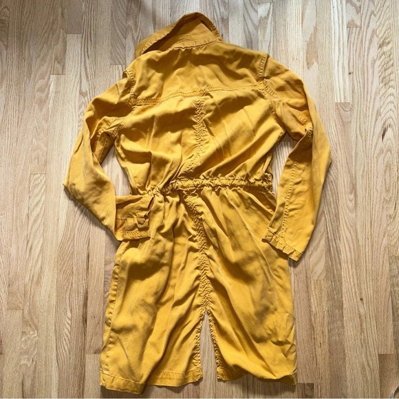 Max Jeans Mustard Color Tencel Drape Open Front Long Length Jacket Size XS - Picture 7 of 7